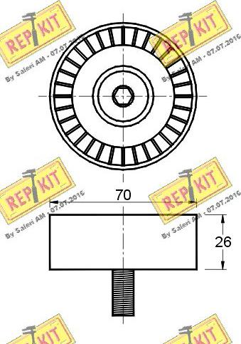 REPKIT RKT2324 - Паразитний / провідний ролик, поліклиновий ремінь autocars.com.ua