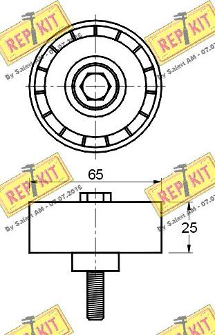 REPKIT RKT2346 - Паразитний / провідний ролик, поліклиновий ремінь autocars.com.ua