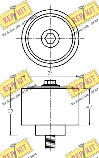 REPKIT RKT2348 - Паразитний / провідний ролик, поліклиновий ремінь autocars.com.ua