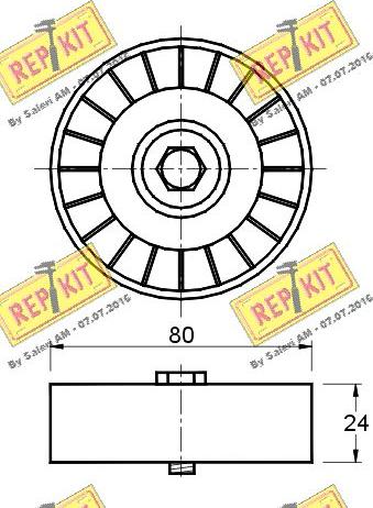 REPKIT RKT2349 - Паразитний / провідний ролик, поліклиновий ремінь autocars.com.ua