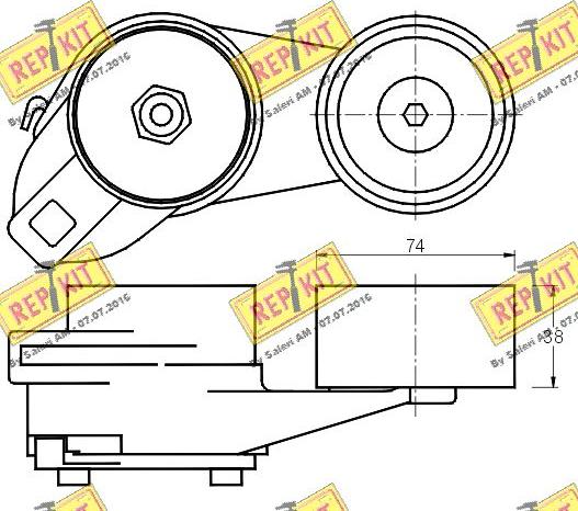 REPKIT RKT2351 - Натягувач ременя, клинові зуб. autocars.com.ua