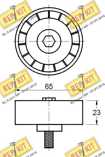 REPKIT RKT2352 - Паразитний / провідний ролик, поліклиновий ремінь autocars.com.ua