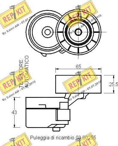 REPKIT RKT2353 - Натягувач ременя, клинові зуб. autocars.com.ua