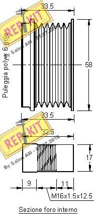 REPKIT RKT2358 - Шкив генератора, муфта autodnr.net