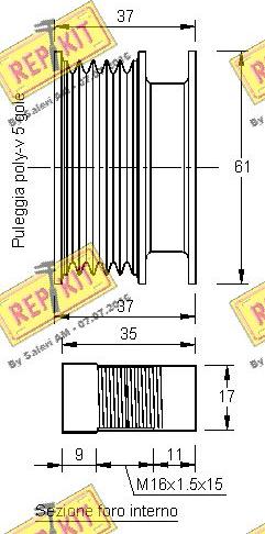 REPKIT RKT2367 - Ремінний шків, генератор autocars.com.ua