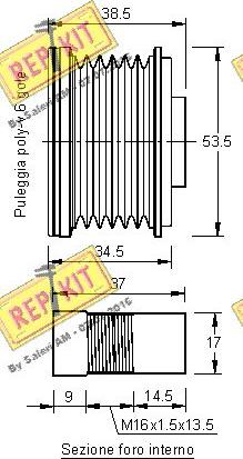 REPKIT RKT2369 - Ремінний шків, генератор autocars.com.ua