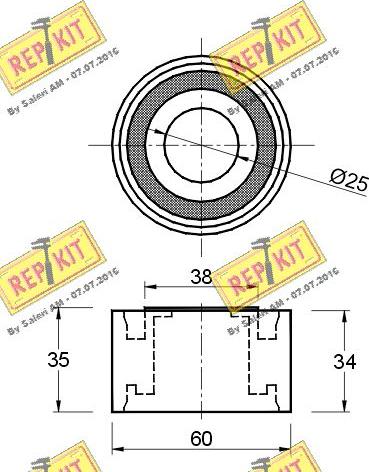 REPKIT RKT2384 - Паразитний / Провідний ролик, зубчастий ремінь autocars.com.ua