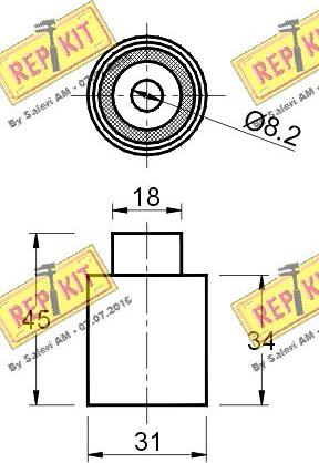 REPKIT RKT2386 - Паразитний / Провідний ролик, зубчастий ремінь autocars.com.ua