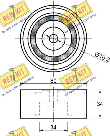 REPKIT RKT2395 - Паразитний / Провідний ролик, зубчастий ремінь autocars.com.ua