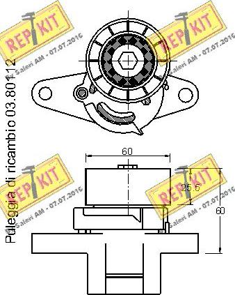 REPKIT RKT2403V - Натяжитель, поликлиновый ремень autodnr.net