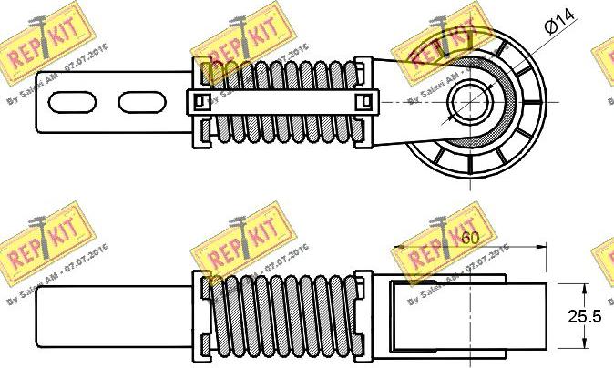 REPKIT RKT2405 - Натягувач ременя, клинові зуб. autocars.com.ua