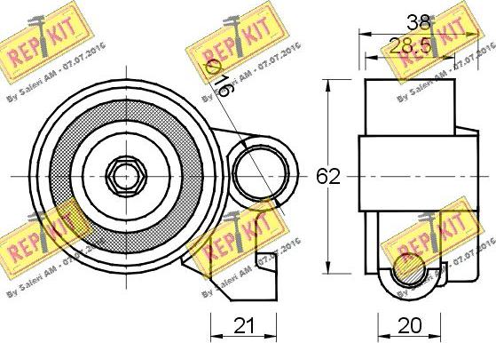 REPKIT RKT2448 - Натяжна ролик, ремінь ГРМ autocars.com.ua