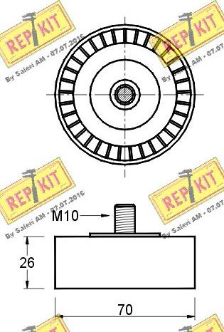 REPKIT RKT2459 - Паразитний / провідний ролик, поліклиновий ремінь autocars.com.ua