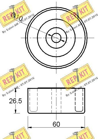 REPKIT RKT2487/M - Паразитний / провідний ролик, поліклиновий ремінь autocars.com.ua