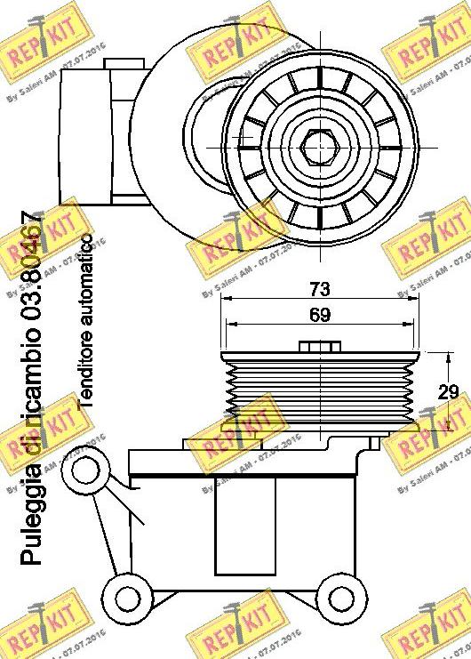 REPKIT RKT2519 - Натягувач ременя, клинові зуб. autocars.com.ua