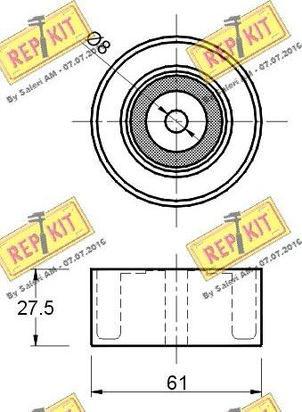 REPKIT RKT2528 - Паразитний / Провідний ролик, зубчастий ремінь autocars.com.ua