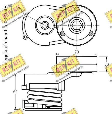 REPKIT RKT2532 - Натягувач ременя, клинові зуб. autocars.com.ua