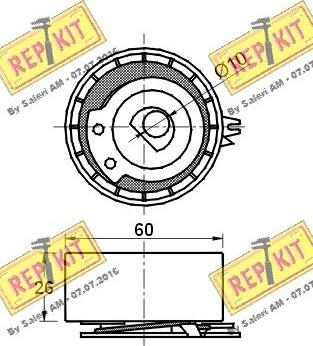 REPKIT RKT2539 - Натяжна ролик, ремінь ГРМ autocars.com.ua