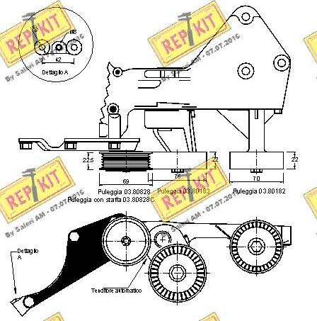 REPKIT RKT2547 - Натягувач ременя, клинові зуб. autocars.com.ua