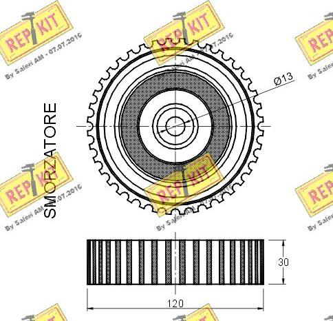 REPKIT RKT2567 - Паразитний / Провідний ролик, зубчастий ремінь autocars.com.ua