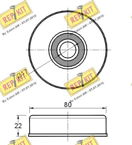 REPKIT RKT2572 - Паразитний / провідний ролик, поліклиновий ремінь autocars.com.ua