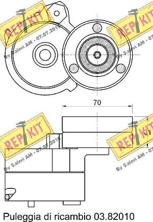 REPKIT RKT2581 - Натягувач ременя, клинові зуб. autocars.com.ua