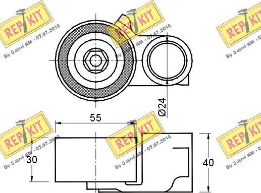 REPKIT RKT2585 - Натяжна ролик, ремінь ГРМ autocars.com.ua