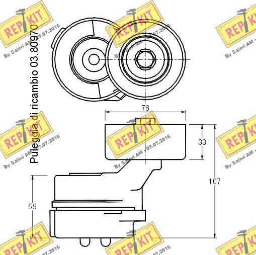 REPKIT RKT2599 - Натягувач ременя, клинові зуб. autocars.com.ua