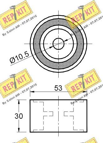 REPKIT RKT2621 - Паразитний / Провідний ролик, зубчастий ремінь autocars.com.ua