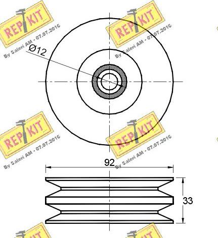 REPKIT RKT2626 - Паразитний / провідний ролик, поліклиновий ремінь autocars.com.ua