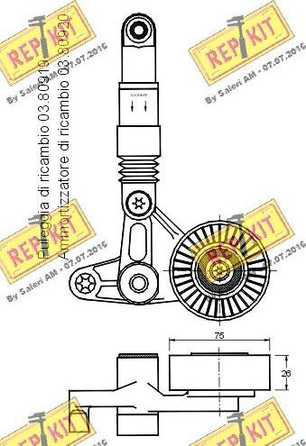 REPKIT RKT2634 - Натяжитель, поликлиновый ремень autodnr.net