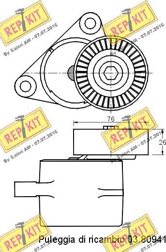 REPKIT RKT2656 - Натягувач ременя, клинові зуб. autocars.com.ua