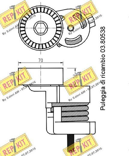 REPKIT RKT2661 - Натягувач ременя, клинові зуб. autocars.com.ua