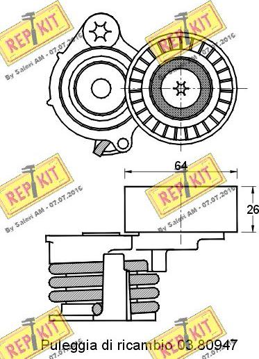 REPKIT RKT2662 - Натяжитель, поликлиновый ремень autodnr.net