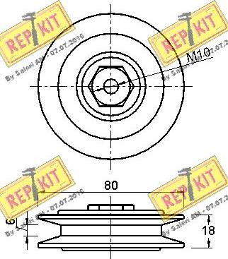 REPKIT RKT2711 - Паразитний / провідний ролик, поліклиновий ремінь autocars.com.ua