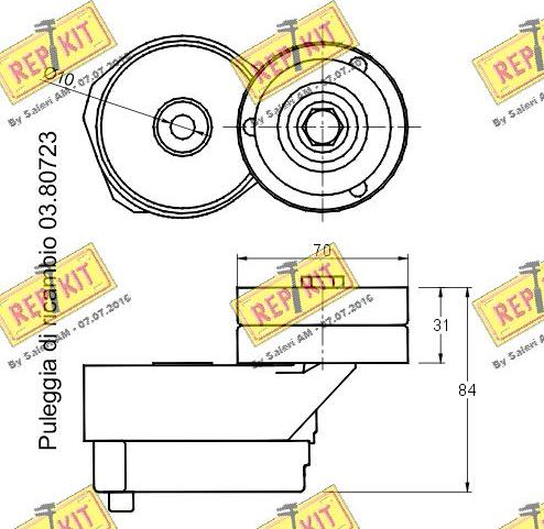 REPKIT RKT2755 - Натягувач ременя, клинові зуб. autocars.com.ua