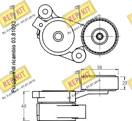 REPKIT RKT2804 - Натягувач ременя, клинові зуб. autocars.com.ua