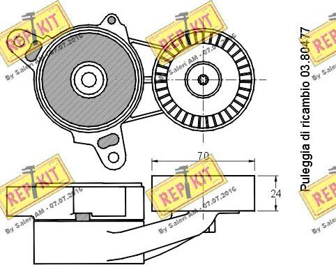 REPKIT RKT2840 - Натягувач ременя, клинові зуб. autocars.com.ua