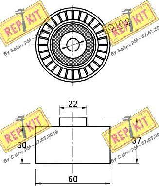 REPKIT RKT2854 - Паразитний / Провідний ролик, зубчастий ремінь autocars.com.ua