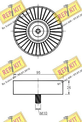 REPKIT RKT2870 - Паразитний / провідний ролик, поліклиновий ремінь autocars.com.ua