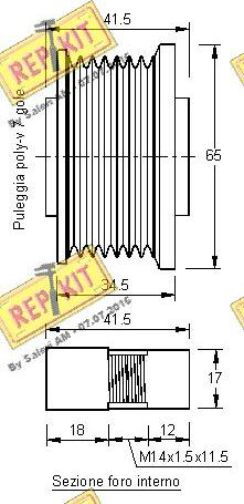 REPKIT RKT2880 - Ремінний шків, генератор autocars.com.ua