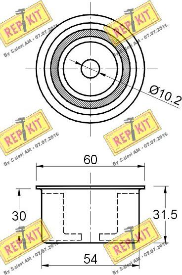 REPKIT RKT2889 - Паразитний / Провідний ролик, зубчастий ремінь autocars.com.ua