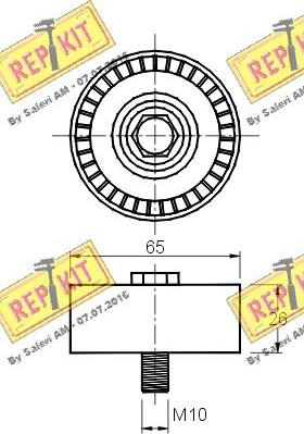 REPKIT RKT2894 - Паразитний / провідний ролик, поліклиновий ремінь autocars.com.ua