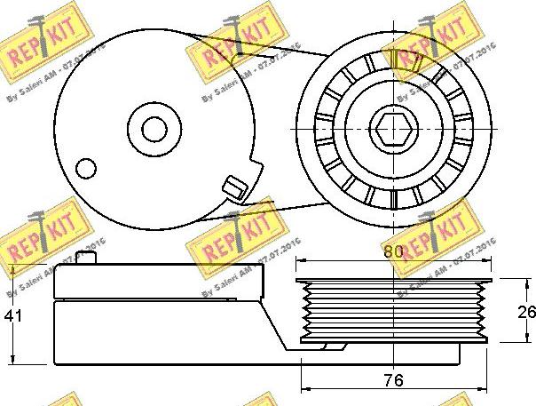 REPKIT RKT2907 - Натягувач ременя, клинові зуб. autocars.com.ua