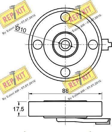 REPKIT RKT2916 - Паразитний / провідний ролик, поліклиновий ремінь autocars.com.ua