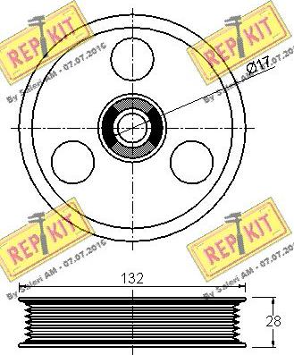 REPKIT RKT2947 - Паразитний / провідний ролик, поліклиновий ремінь autocars.com.ua