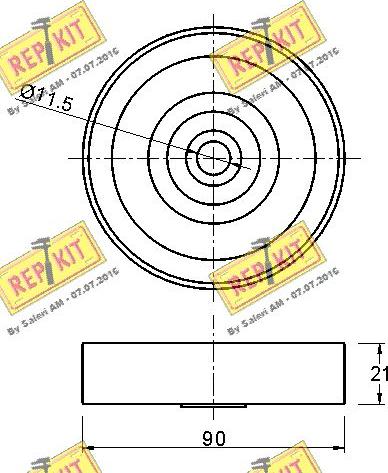 REPKIT RKT2948 - Паразитний / провідний ролик, поліклиновий ремінь autocars.com.ua