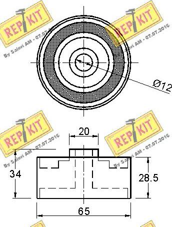 REPKIT RKT2952 - Паразитний / Провідний ролик, зубчастий ремінь autocars.com.ua