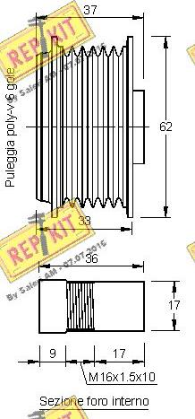 REPKIT RKT2969 - Шкив генератора, муфта autodnr.net