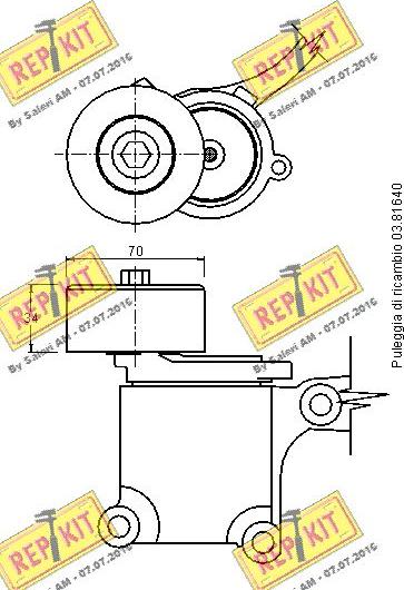 REPKIT RKT2992 - Натягувач ременя, клинові зуб. autocars.com.ua